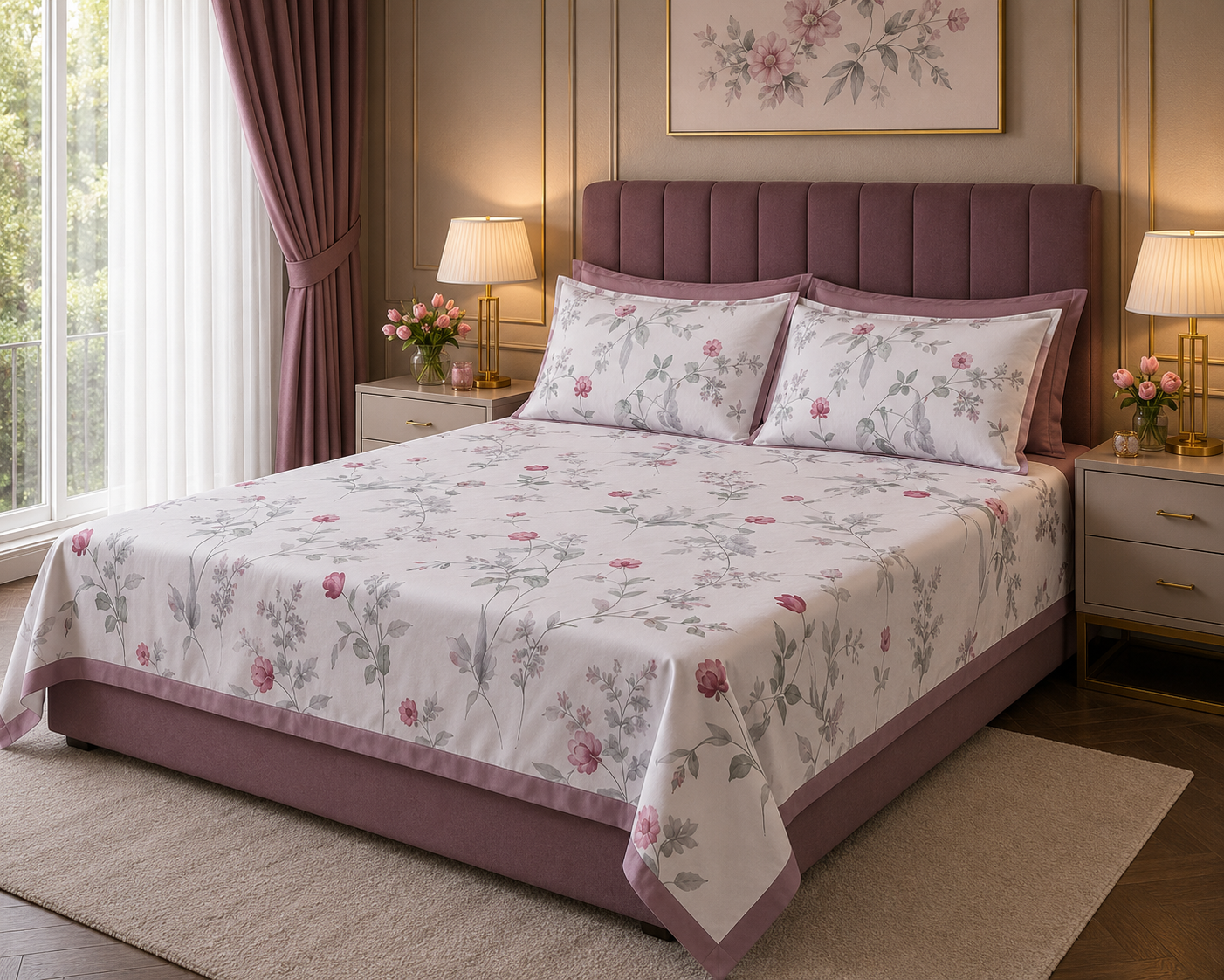 Gift Pack of King size Bed sheet with 2 Pillo