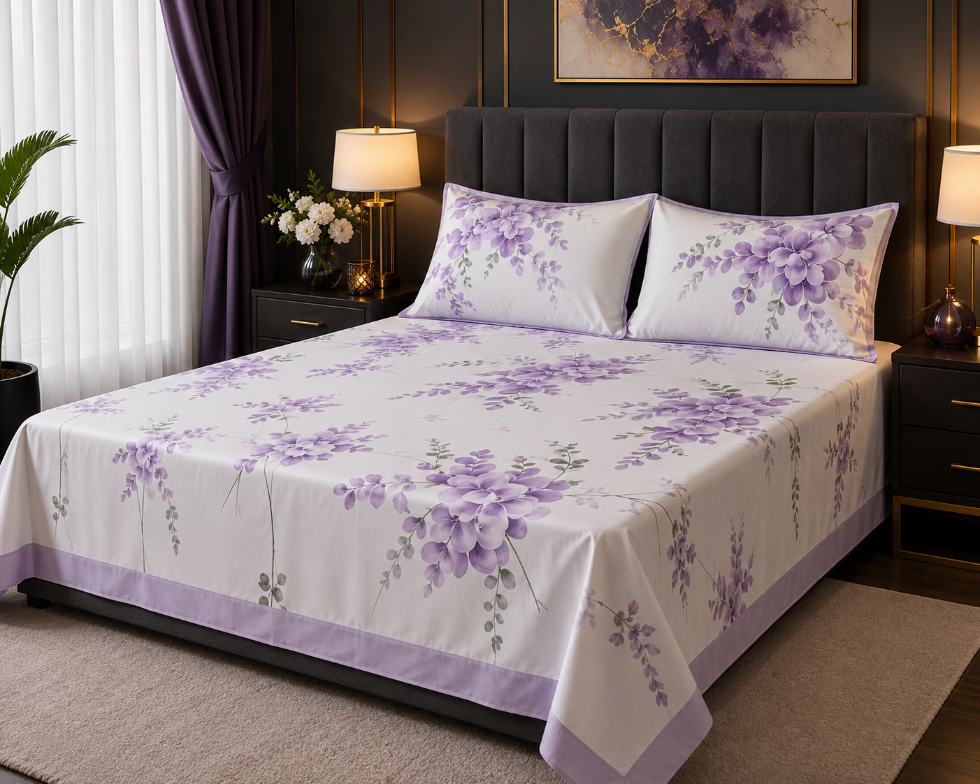 Gift Pack of King size Bed sheet with 2 Pillo