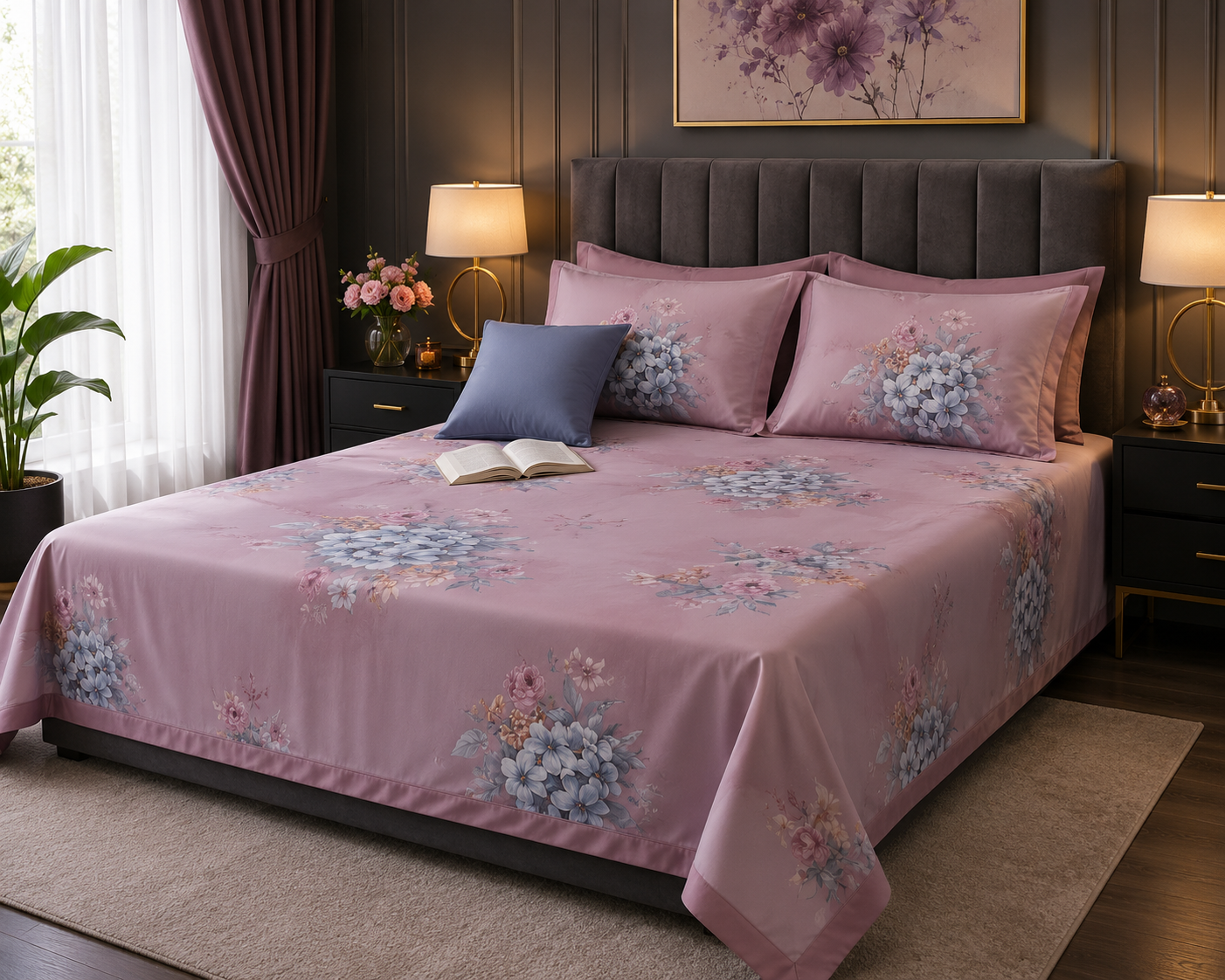 Gift Pack of King size Bed sheet with 2 Pillo