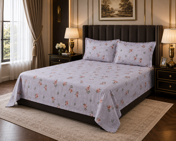 Premium Floral Cotton Bedsheet Set | Double/King Size